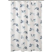 تصویر پرده حمام ایکیا مدل VATTENSJON سفید/ آبی/ طرح ماهی ۲۰۰*۱۸۰ سانتی‌متر 