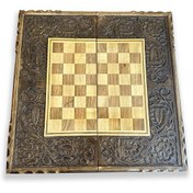 تصویر شطرنج و تخته نرد چوبی 