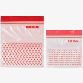 تصویر پاکت زیپ دار ایکیا مدل ISTAD پک 60 عددی IKEA ISTAD Resealable bag, red