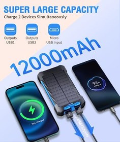 تصویر پاوربانک خورشیدی سامسونگ ظرفیت ۱۲۰۰۰ میلی آمپر ساعت 