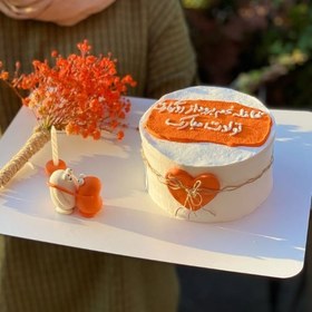 تصویر سبد گل و کیک به مناسبت بازنشستگی 