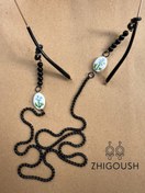 تصویر بند عینک سرامیکی گل آبی 