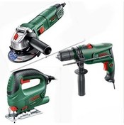 تصویر اره منبت کاری مویی پیچ گوشتی دریل چکشی و آسیاب زاویه ای بوش Bosch 