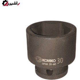 تصویر بکس فشارقوی 30 درایو1/2 کوتاه (مشکی) 6 پر برند کومکو KOMKO 