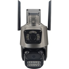 تصویر دوربین مداربسته بی سیم دو لنزه سیمکارت خور مدل AD-V21-4G-V380 Wifi camera AD-V21-4G-V380