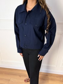 تصویر کراپ کت کتان رنگی 