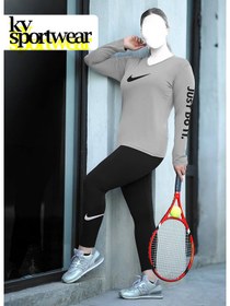 تصویر ست بلوز لگ سایز بزرگ ورزشی زنانه NIKE کد 001 Womens big size sports leg blouse set NIKE code 001