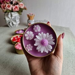 تصویر شمع بابونه قوطی فلزی 