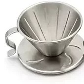 تصویر دریپر قهوه مدل V60 فلزی Coffee dripper model V60 steel
