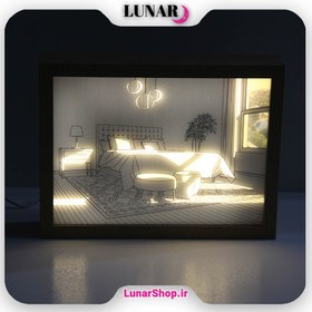 تصویر تابلو بک لایت طرح اتاق خواب Backlit Wall Art for Bedroom