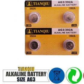 تصویر باتری سکه ای تیانکیو AG3-392A الکالاین 10 عددی TIANQIU Alkaline Lithium Coin Battery AG4-377A - Pack of 10