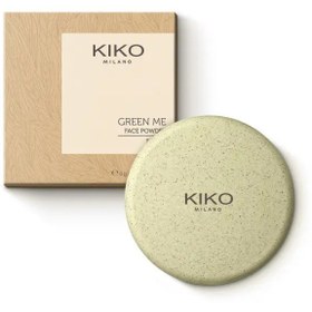 تصویر پنکک ۹۷ درصد گیاهی کیکو میلانو sand 01 kikomilano با روغن پسته مدل Green Me Face Powder - 03 Medium Dark Matte finish face powder with pistachio oil