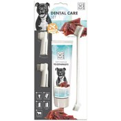 تصویر ست مسواک و خمیر دندان ام پتس با طعم گوشت (M-pets Dental Care Set Beef Flavour) 100 گرمی 