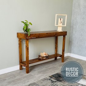 تصویر کنسول چوبی روستیک دکور مدل H4 Wooden console