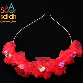 تصویر تل سر گل توری قرمز 