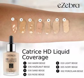 تصویر کرم پودر مایع کاتریس مدل HD با پوشش بالا ( اصل ) Catrice Foundation HD Liquid Coverage: - 030 Catrice Foundation HD Liquid Coverage