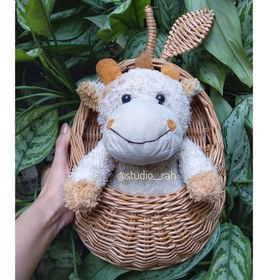 تصویر گلدان گلابی کوچک حصیری 