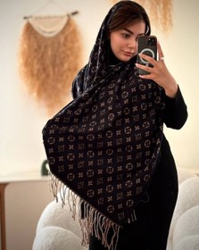 تصویر شال موهر طرحدار (مشکی) - 1 