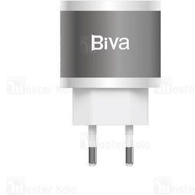 تصویر شارژر دیواری بیوا Biva HC-05 شدت جریان 2.4 آمپر همراه با کابل - آداپتور سفید - کابل مشکی 