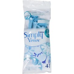 تصویر خودتراش 2 لبه زنانه SIMPLY VENUS بسته 4عددی 