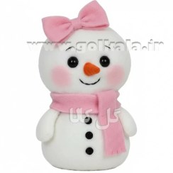 تصویر عروسک آدم برفی دخترانه نمدی (تم صورتی) گل کالا 