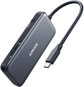 تصویر آداپتور 5 در 1 USB C با 4K USB C برند انکر مدل AK-A83340A1 - ارسال 15 الی 20 روز کاری 