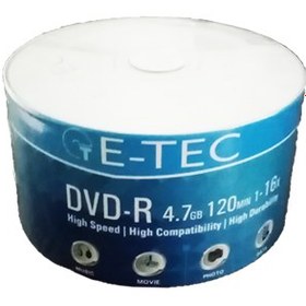 تصویر دی وی دی ناین (8.5 گیگابابتی) قابل چاپ (پرینتیبل) ایتک باکس 50 عددی کارتن 600 عددی(E-tec) ا E-tec PRINTABLE DVD+R DL E-tec PRINTABLE DVD+R DL