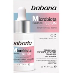 تصویر سرم احیا کننده پوست حساس باباریا babaria مدل میکروبیوتا Microbiota حجم 30 میل Serum Facial Microbiota Babaria 30 ML