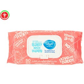 تصویر دستمال مرطوب کودک دافی مدل Baby Wet Wipes بسته 50 عددی 