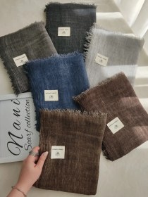 تصویر شال نخ سنگشور میله ای - ذغالی 