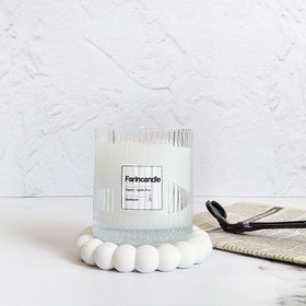 تصویر شمع شات الماس ; گیاهی - سفید با گل یاسی 