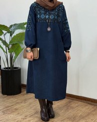 تصویر پیراهن مخمل کبریتی سوزندوزی 