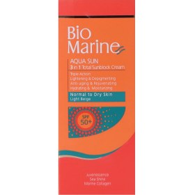 تصویر کرم ضدآفتاب رنگی SPF 50 بايو مارين مخصوص پوست معمولي و خشک 50 میلی لیتر Bio Marine Sun Cream SPF50 for Dry and normal Skin 50 ml