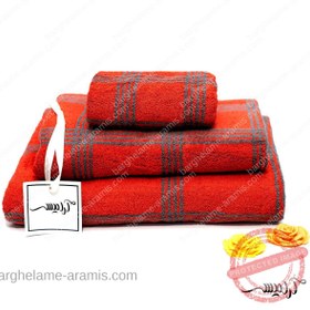 تصویر حوله دستی طرح آلفا 