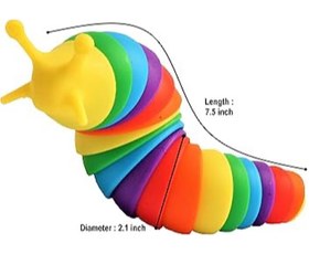 تصویر فیجت ضد استرس مدل فینگر اسلاگ طرح حلزون منعطف رنگارنگ اسباب بازی 