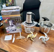 تصویر خردکن دوکاسه سیلورکرست مدل SL2021 ظرفیت ۳.۸ لیتر با تیغه تیتانیوم و همزن 