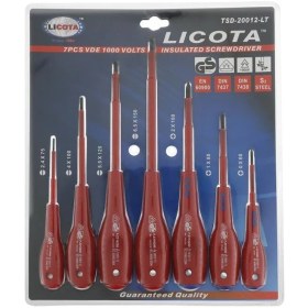 تصویر پیچ گوشتی عایق لیکوتا مدل TSD-20012-LT LICOTA INSULATED SCREWDRIVER 7 PCS 1000 VOLTS TSD-20012-LT PROFESSIONAL TOOL