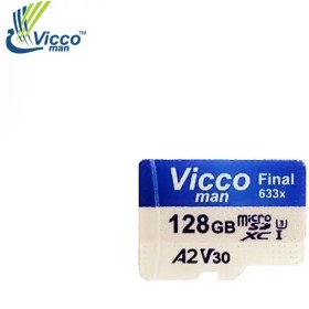 تصویر کارت حافظه ویکومن microSD 633X U3 A2 V30 ظرفیت 128 گیگابایت سرعت 100m/s با رم ریدر 