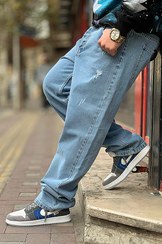 تصویر شلوار مردانه بگ پارچه ترک دوخت شرکتی - یخی / ۳۶ Zara jeans