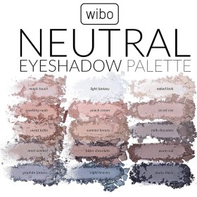 تصویر پالت سایه چشم 15 رنگ ویبو مدل Wibo Neutral Eyeshadow Palette Wibo Neutral Eyeshadow Palette