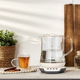 تصویر چایساز برقی شیشه ای هومند homend royaltea 1749 Homend çay makinesi