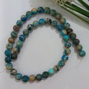 تصویر سنگ گرد فیروزه سایز 8 (فروش بصورت ریسه ای) 