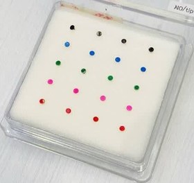 تصویر پیرسینگ بینی گوی رنگی 