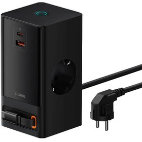 تصویر شارژر رومیزی 65 وات دو پورت بیسوس مدل CCGAN65-S2ACE 