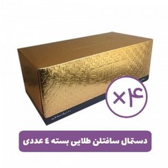 تصویر دستمال کاغذی سافتلن-طلایی 150برگ2لا بسته 4 عددی 