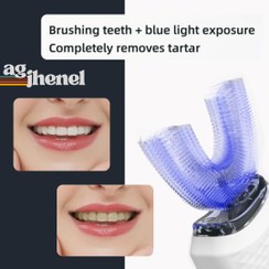 تصویر مسواک اتوماتیک و سفید کننده دندان U شکل 