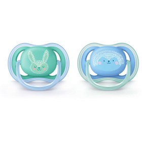 تصویر پستانک 2 عددی 6-18 ماه تک شاخ فرشته Ultra Air اونت Avent ا Baby pacifier code:345/22 Baby pacifier code:345/22