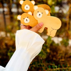 تصویر خرس دکوری چوبی پوتوس برای اتاق کودک - خودرنگ ا decorative wooden bear decorative wooden bear