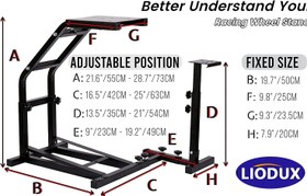 تصویر Racing Wheel Stand with Pro Shifter Mount for Logitech G20 G25 G27 G29/Fanatec/All Thrustmaster T300 T80 Adjustable Gaming Wheel Stand fits Driving Steering Simulator Cockpit Without Wheels amp Pedals - ارسال 15 الی 20 روز کاری 
