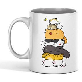 تصویر ماگ سرامیکی طرح گربه کد 09 - ساده Cat mug code 09